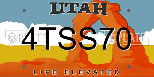 4TSS70 Utah License Plate