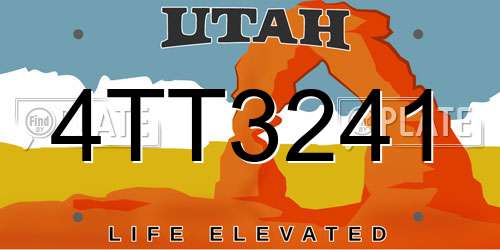 4TT3241 Utah License Plate
