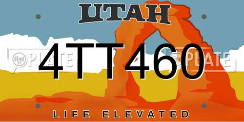 4TT460 Utah License Plate