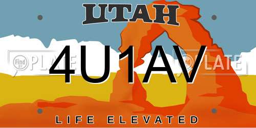 4U1AV Utah License Plate
