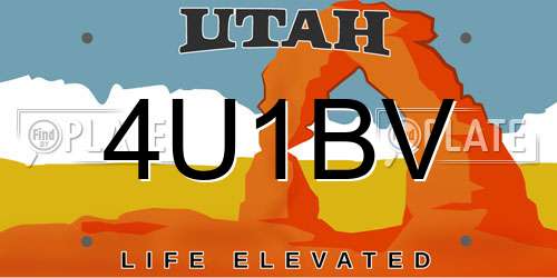 4U1BV Utah License Plate