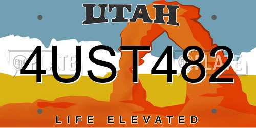 4UST482 Utah License Plate