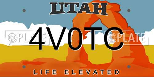 4V0TC Utah License Plate