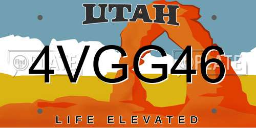 4VGG46 Utah License Plate