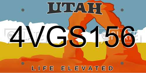 4VGS156 Utah License Plate
