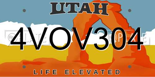 4VOV304 Utah License Plate
