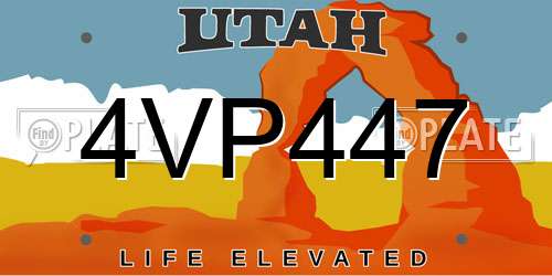 4VP447 Utah License Plate