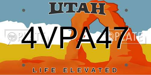 4VPA47 Utah License Plate