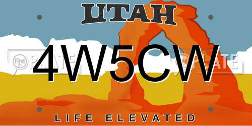 4W5CW Utah License Plate