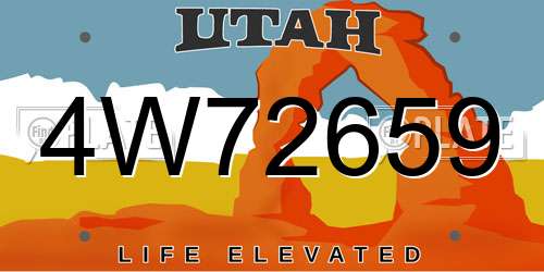4W72659 Utah License Plate