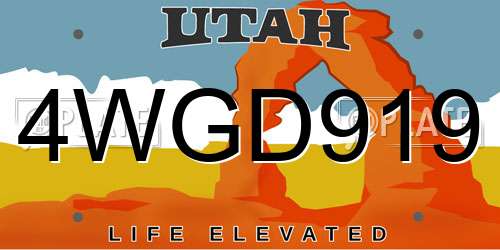 4WGD919 Utah License Plate