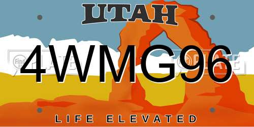 4WMG96 Utah License Plate