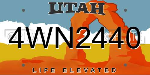 4WN2440 Utah License Plate