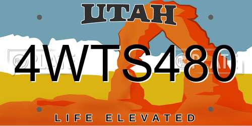 4WTS480 Utah License Plate