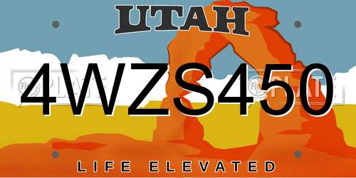 4WZS450 Utah License Plate