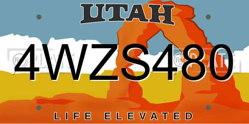 4WZS480 Utah License Plate