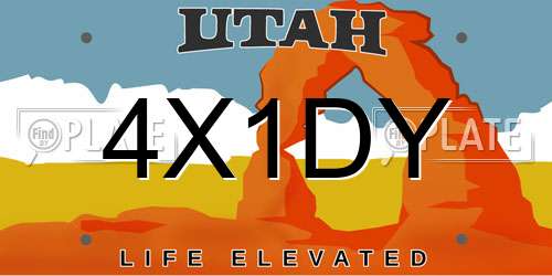 4X1DY Utah License Plate