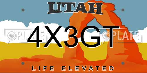 4X3GT Utah License Plate