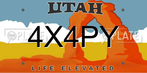 4X4PY Utah License Plate