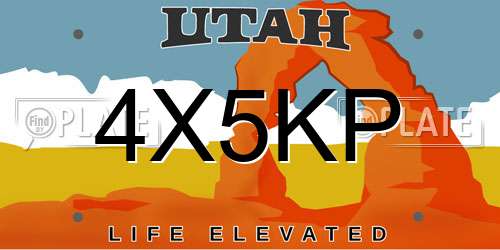 4X5KP Utah License Plate