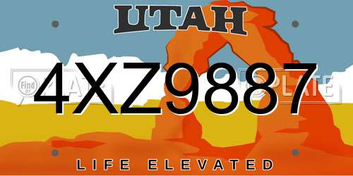 4XZ9887 Utah License Plate