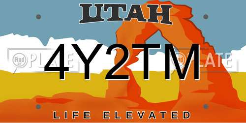 4Y2TM Utah License Plate