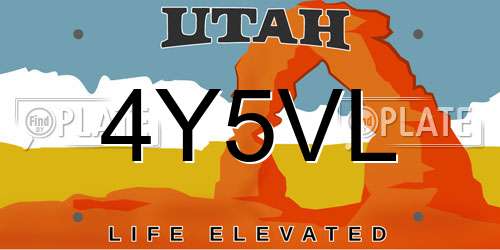 4Y5VL Utah License Plate