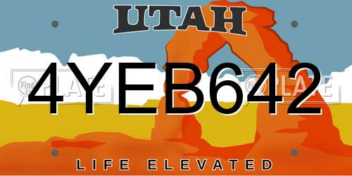 4YEB642 Utah License Plate
