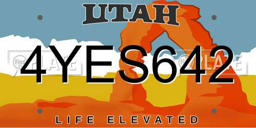 4YES642 Utah License Plate