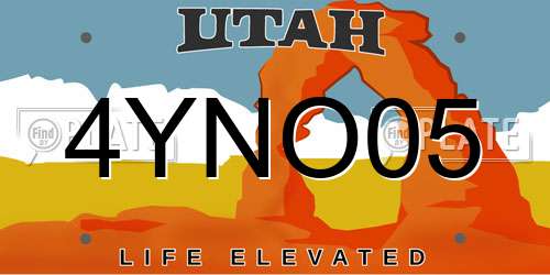 4YNO05 Utah License Plate