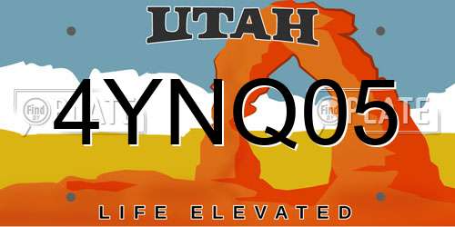 4YNQ05 Utah License Plate
