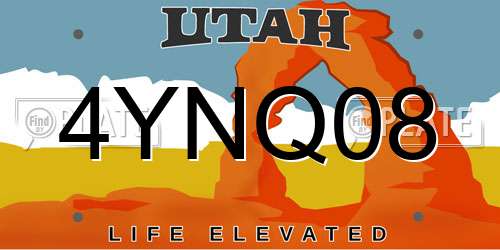 4YNQ08 Utah License Plate