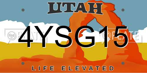 4YSG15 Utah License Plate