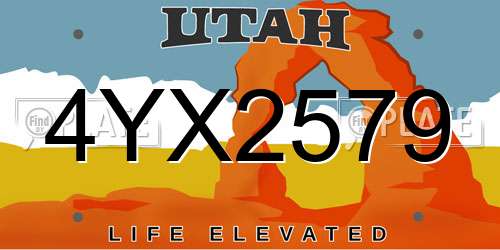 4YX2579 Utah License Plate
