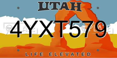 4YXT579 Utah License Plate