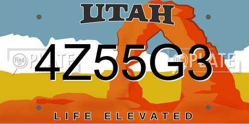 4Z55G3 Utah License Plate