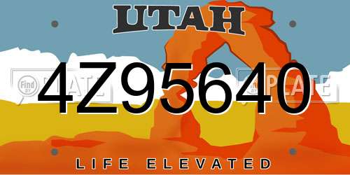 4Z95640 Utah License Plate