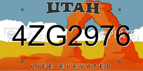 4ZG2976 Utah License Plate
