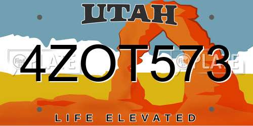 4ZOT573 Utah License Plate