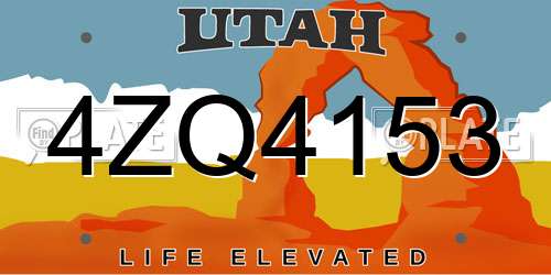 4ZQ4153 Utah License Plate