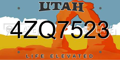 4ZQ7523 Utah License Plate