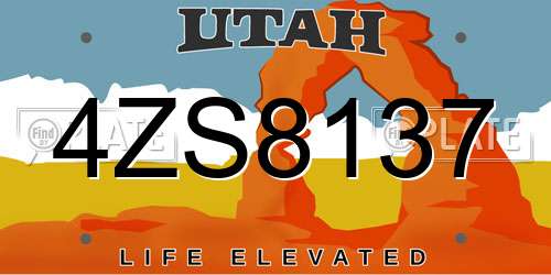 4ZS8137 Utah License Plate