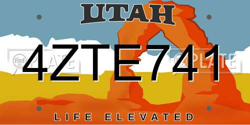 4ZTE741 Utah License Plate