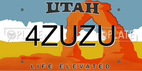 4ZUZU Utah License Plate