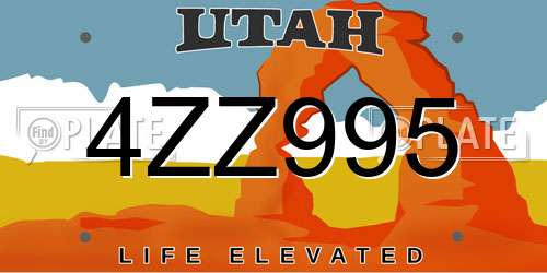 4ZZ995 Utah License Plate