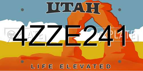4ZZE241 Utah License Plate