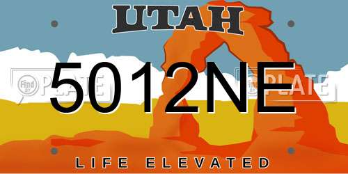 5012NE Utah License Plate