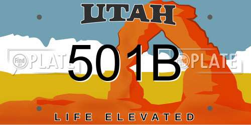 501B Utah License Plate