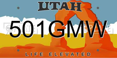 501GMW Utah License Plate