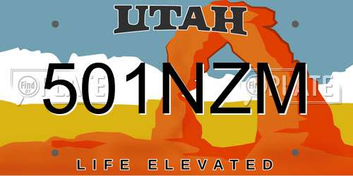 501NZM Utah License Plate